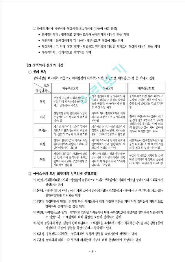 [요약 정리] 정책과정 - 정책의제와 목표 설정, 정책결정과 집행, 평가.hwp